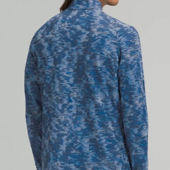 Lululemon Surge Warm 1/2 Zip Data Rush Mini Jacquard Chambray Mineral Blue - Picture 6 of 9